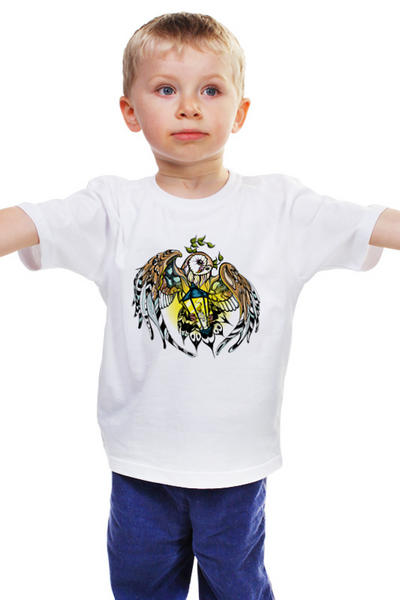 Заказать детскую футболку в Москве. Детская футболка классическая унисекс Сова                                     от Жанна Саар - готовые дизайны и нанесение принтов.