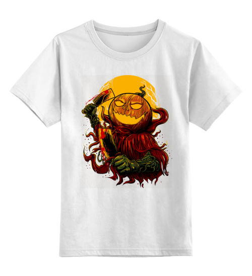 Заказать детскую футболку в Москве. Детская футболка классическая унисекс Тыква от printik - готовые дизайны и нанесение принтов.