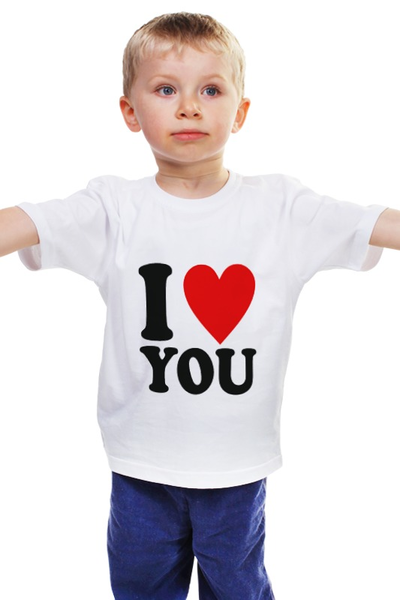 Заказать детскую футболку в Москве. Детская футболка классическая унисекс я тебя люблю от Владимир Волчков - готовые дизайны и нанесение принтов.