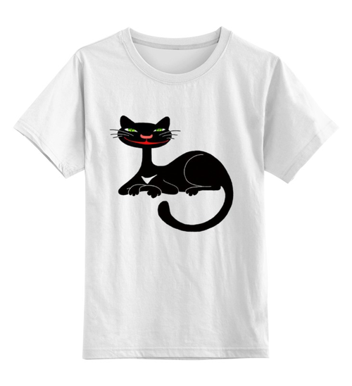 Заказать детскую футболку в Москве. Детская футболка классическая унисекс Чёрный Кот от Виктор Гришин - готовые дизайны и нанесение принтов.