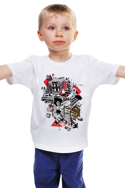 Заказать детскую футболку в Москве. Детская футболка классическая унисекс ГОРОД от CoolDesign - готовые дизайны и нанесение принтов.