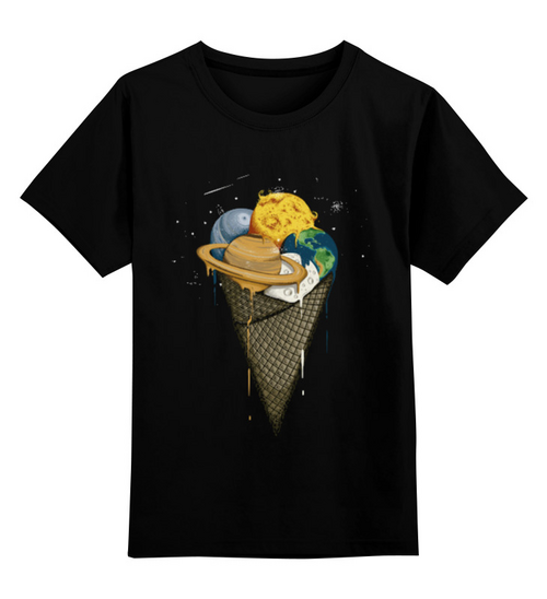 Заказать детскую футболку в Москве. Детская футболка классическая унисекс spacecream от martabratislavskaya - готовые дизайны и нанесение принтов.