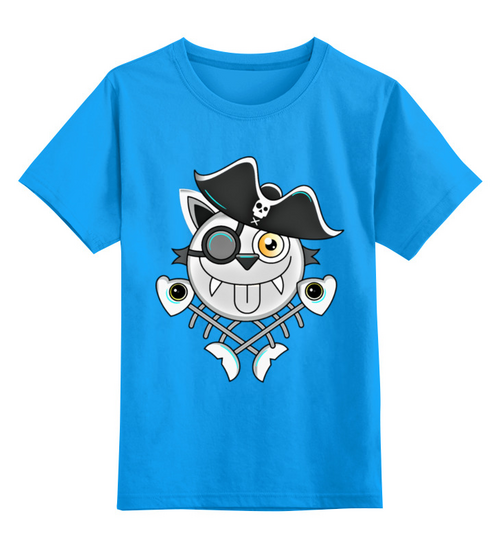 Заказать детскую футболку в Москве. Детская футболка классическая унисекс Кот пират от T-shirt print  - готовые дизайны и нанесение принтов.