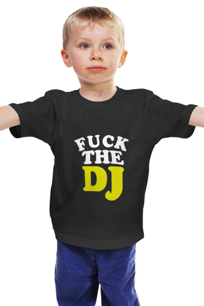 Заказать детскую футболку в Москве. Детская футболка классическая унисекс Fuck the dj от codsnier - готовые дизайны и нанесение принтов.
