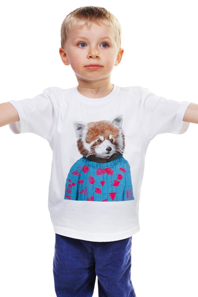 Заказать детскую футболку в Москве. Детская футболка классическая унисекс Красная панда от elia21 - готовые дизайны и нанесение принтов.