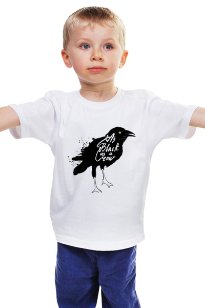 Заказать детскую футболку в Москве. Детская футболка классическая унисекс Black crow от frau - готовые дизайны и нанесение принтов.