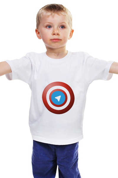 Заказать детскую футболку в Москве. Детская футболка классическая унисекс Лого Telegram от YellowCloverShop - готовые дизайны и нанесение принтов.