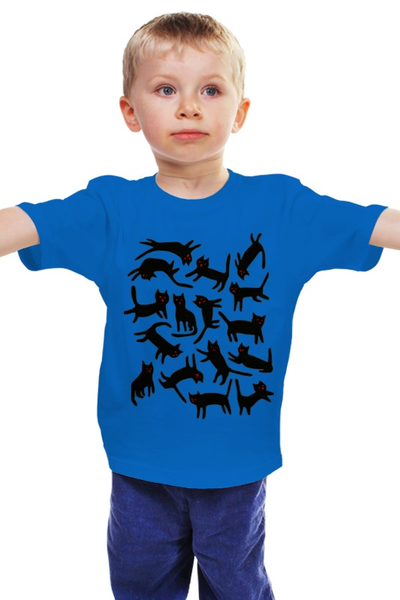 Заказать детскую футболку в Москве. Детская футболка классическая унисекс Коты. от Amerikanka - готовые дизайны и нанесение принтов.
