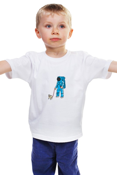 Заказать детскую футболку в Москве. Детская футболка классическая унисекс Космонавт от YellowCloverShop - готовые дизайны и нанесение принтов.