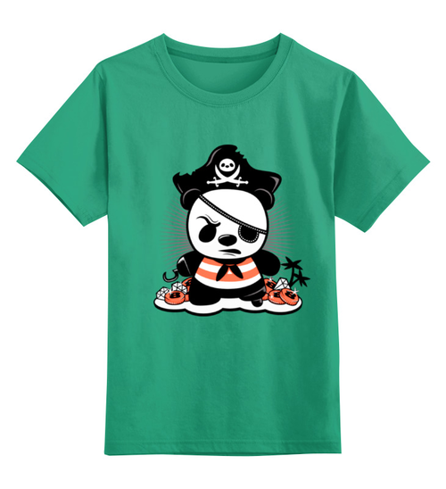 Заказать детскую футболку в Москве. Детская футболка классическая унисекс Панда пират  от ПРИНТЫ ПЕЧАТЬ  - готовые дизайны и нанесение принтов.