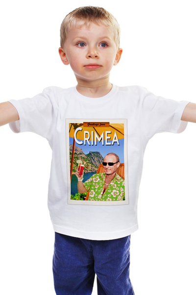 Заказать детскую футболку в Москве. Детская футболка классическая унисекс Crimea gritings from от Илья Щеблецов - готовые дизайны и нанесение принтов.
