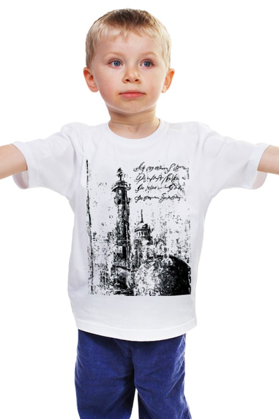 Заказать детскую футболку в Москве. Детская футболка классическая унисекс Черно-белый Питер от Яна Иванчина - готовые дизайны и нанесение принтов.