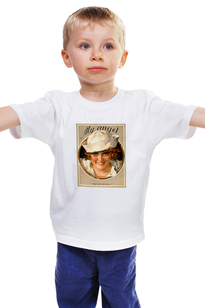 Заказать детскую футболку в Москве. Детская футболка классическая унисекс Мой ангел от Lansky - готовые дизайны и нанесение принтов.