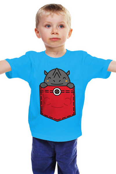 Заказать детскую футболку в Москве. Детская футболка классическая унисекс Носорог от Romanova - готовые дизайны и нанесение принтов.