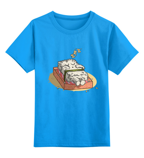 Заказать детскую футболку в Москве. Детская футболка классическая унисекс Sleeping Sushi от Павел Павел - готовые дизайны и нанесение принтов.