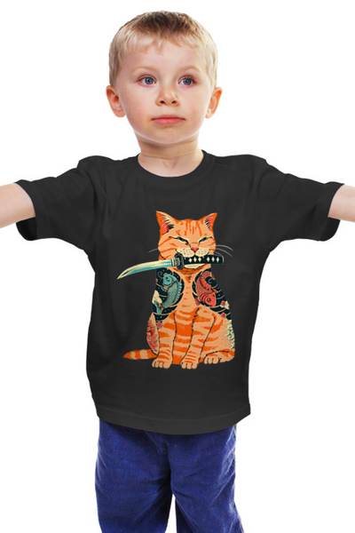 Заказать детскую футболку в Москве. Детская футболка классическая унисекс ❖NinjaCAT❖ от balden - готовые дизайны и нанесение принтов.