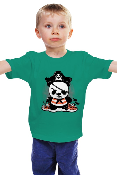 Заказать детскую футболку в Москве. Детская футболка классическая унисекс Панда пират  от ПРИНТЫ ПЕЧАТЬ  - готовые дизайны и нанесение принтов.