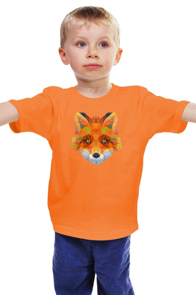 Заказать детскую футболку в Москве. Детская футболка классическая унисекс Полигональная лиса от oldman - готовые дизайны и нанесение принтов.