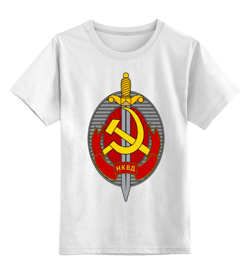 Заказать детскую футболку в Москве. Детская футболка классическая унисекс НКВД Эмблемма от Leichenwagen - готовые дизайны и нанесение принтов.