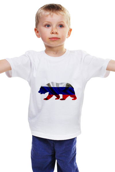 Заказать детскую футболку в Москве. Детская футболка классическая унисекс Русский Медведь от FireFoxa - готовые дизайны и нанесение принтов.