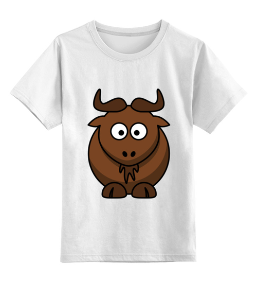 Заказать детскую футболку в Москве. Детская футболка классическая унисекс коричневый бык от EDJEY  - готовые дизайны и нанесение принтов.