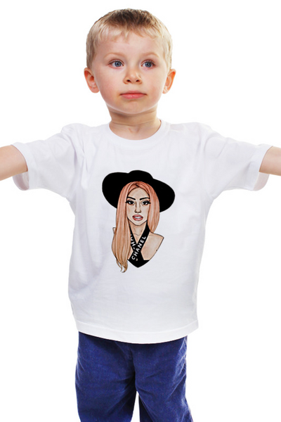 Заказать детскую футболку в Москве. Детская футболка классическая унисекс Lady Gaga                     от Savara - готовые дизайны и нанесение принтов.