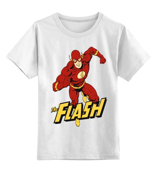 Заказать детскую футболку в Москве. Детская футболка классическая унисекс Флэш  от geekbox - готовые дизайны и нанесение принтов.