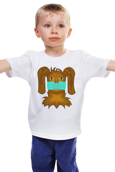 Заказать детскую футболку в Москве. Детская футболка классическая унисекс  Пес в маске от Stil na yarkosti - готовые дизайны и нанесение принтов.