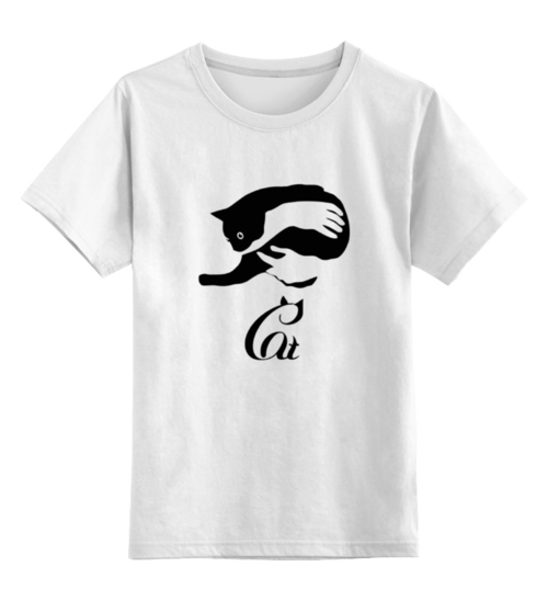 Заказать детскую футболку в Москве. Детская футболка классическая унисекс Черный Кот от trugift - готовые дизайны и нанесение принтов.