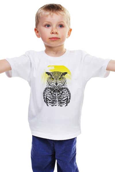 Заказать детскую футболку в Москве. Детская футболка классическая унисекс Солнечная Сова от printik - готовые дизайны и нанесение принтов.