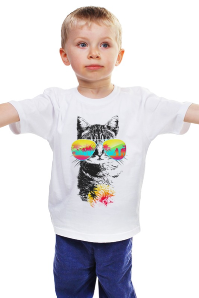 Заказать детскую футболку в Москве. Детская футболка классическая унисекс Солнечный Кот от printik - готовые дизайны и нанесение принтов.