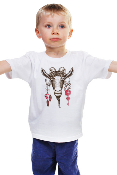 Заказать детскую футболку в Москве. Детская футболка классическая унисекс Новогодняя Коза 2015 от newyear - готовые дизайны и нанесение принтов.