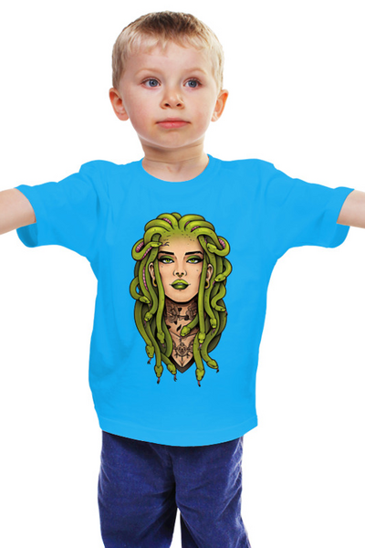 Заказать детскую футболку в Москве. Детская футболка классическая унисекс Медуза Горгона от balden - готовые дизайны и нанесение принтов.