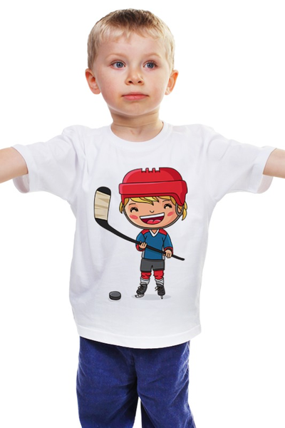 Заказать детскую футболку в Москве. Детская футболка классическая унисекс Хоккеист от Ирина - готовые дизайны и нанесение принтов.