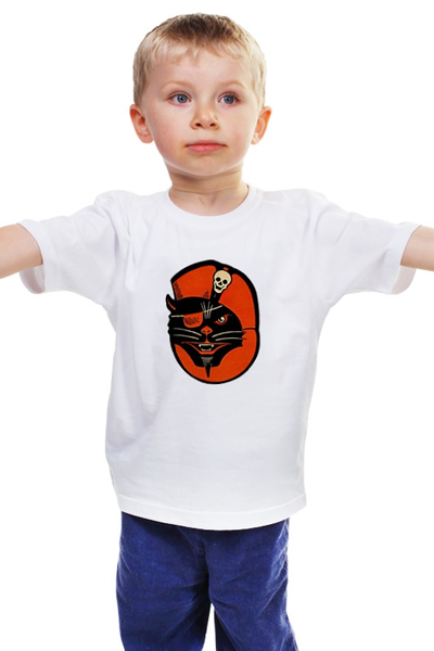 Заказать детскую футболку в Москве. Детская футболка классическая унисекс Чёрный Кот-Пират от Виктор Гришин - готовые дизайны и нанесение принтов.