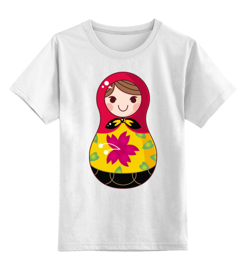 Заказать детскую футболку в Москве. Детская футболка классическая унисекс Матрешка от Jimmy Flash - готовые дизайны и нанесение принтов.