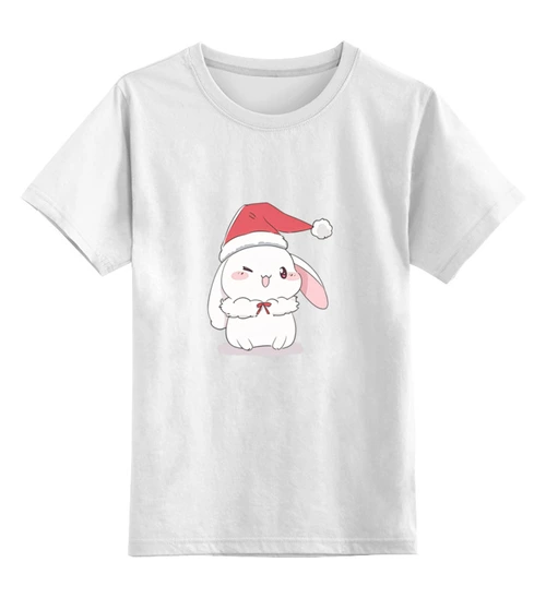 Заказать детскую футболку в Москве. Детская футболка классическая унисекс Новогодний кролик от Алексей  - готовые дизайны и нанесение принтов.