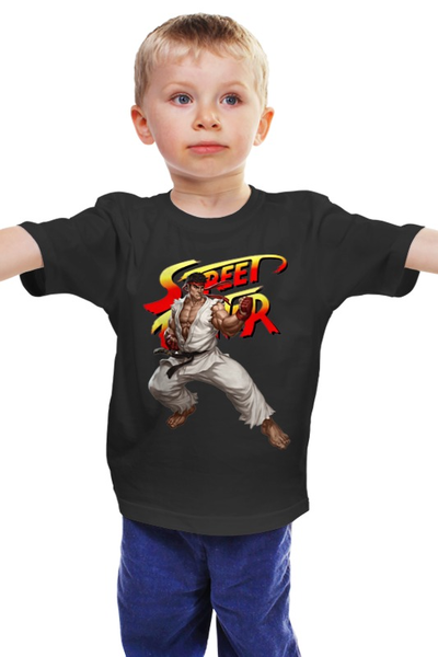 Заказать детскую футболку в Москве. Детская футболка классическая унисекс Street Fighter Ryu от Combat Wear - готовые дизайны и нанесение принтов.