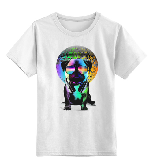 Заказать детскую футболку в Москве. Детская футболка классическая унисекс Диджей Мопс от printik - готовые дизайны и нанесение принтов.
