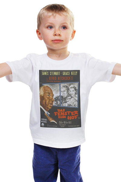 Заказать детскую футболку в Москве. Детская футболка классическая унисекс Alfred Hitchcock / Альфред Хичкок от KinoArt - готовые дизайны и нанесение принтов.
