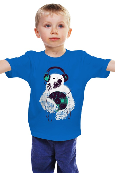 Заказать детскую футболку в Москве. Детская футболка классическая унисекс Медведь диджей от printik - готовые дизайны и нанесение принтов.