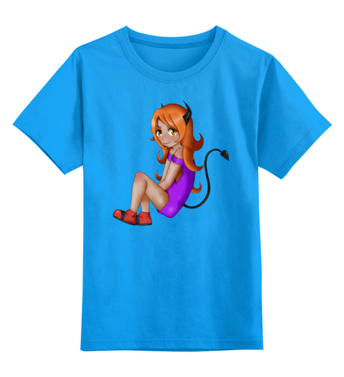Заказать детскую футболку в Москве. Детская футболка классическая унисекс Девочка чертёнок  от ПРИНТЫ ПЕЧАТЬ  - готовые дизайны и нанесение принтов.