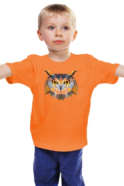 Заказать детскую футболку в Москве. Детская футболка классическая унисекс Полигональная сова от oldman - готовые дизайны и нанесение принтов.
