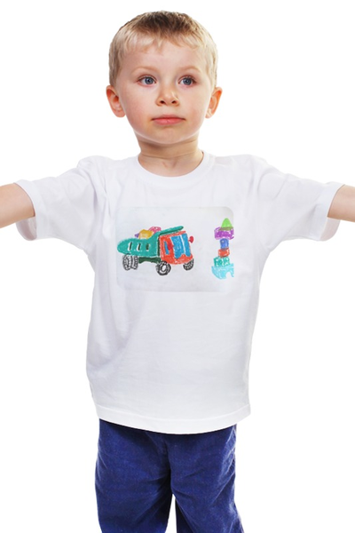 Заказать детскую футболку в Москве. Детская футболка классическая унисекс Грузовичок от mrs-snit@yandex.ru - готовые дизайны и нанесение принтов.