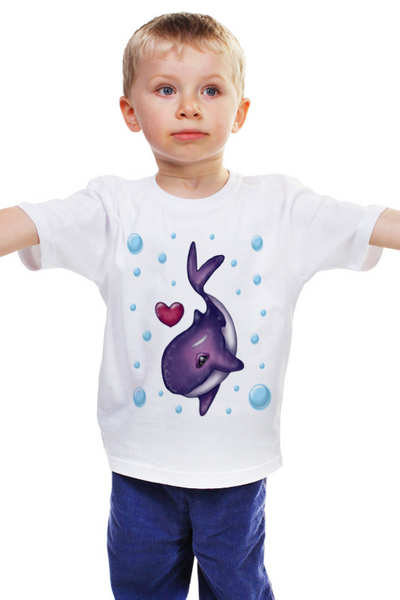 Заказать детскую футболку в Москве. Детская футболка классическая унисекс Милый Кит от fox_art_ki  - готовые дизайны и нанесение принтов.