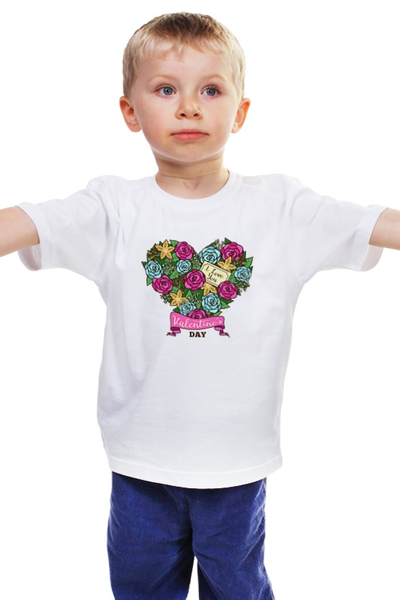 Заказать детскую футболку в Москве. Детская футболка классическая унисекс Сердечко из роз от nadegda - готовые дизайны и нанесение принтов.