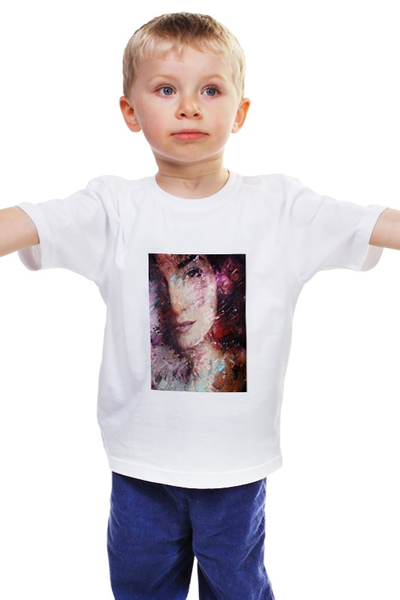 Заказать детскую футболку в Москве. Детская футболка классическая унисекс Девушка маслом от katayt96@yandex.ru - готовые дизайны и нанесение принтов.