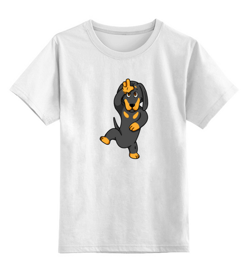 Заказать детскую футболку в Москве. Детская футболка классическая унисекс Такса в танце от T-shirt print  - готовые дизайны и нанесение принтов.