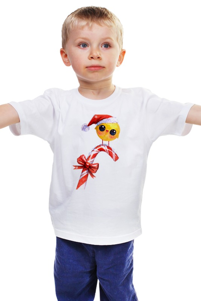Заказать детскую футболку в Москве. Детская футболка классическая унисекс Рождественский птенчик от crazycheese - готовые дизайны и нанесение принтов.