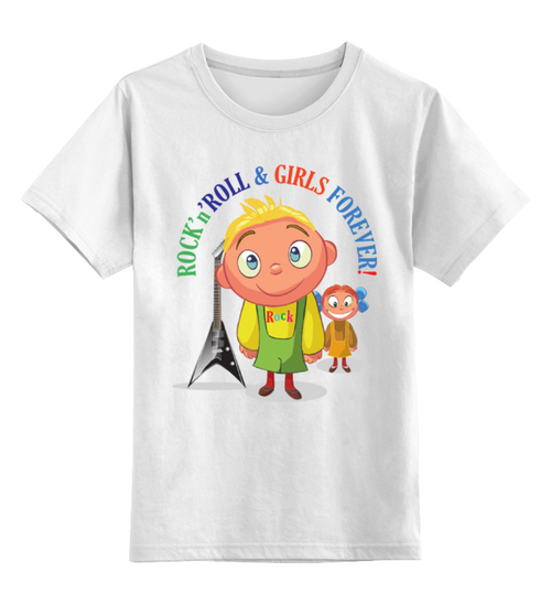 Заказать детскую футболку в Москве. Детская футболка классическая унисекс Рок-н-Ролл от Djimas Leonki - готовые дизайны и нанесение принтов.
